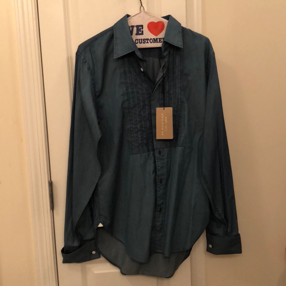 Burberry NWT button down denim shirt